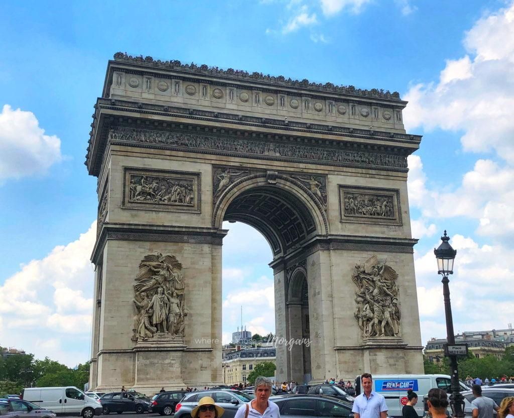 Front view of the Arc De Triomphe