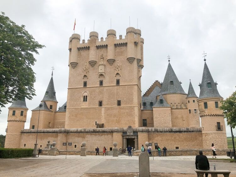 front view of the alcazar of Segovia