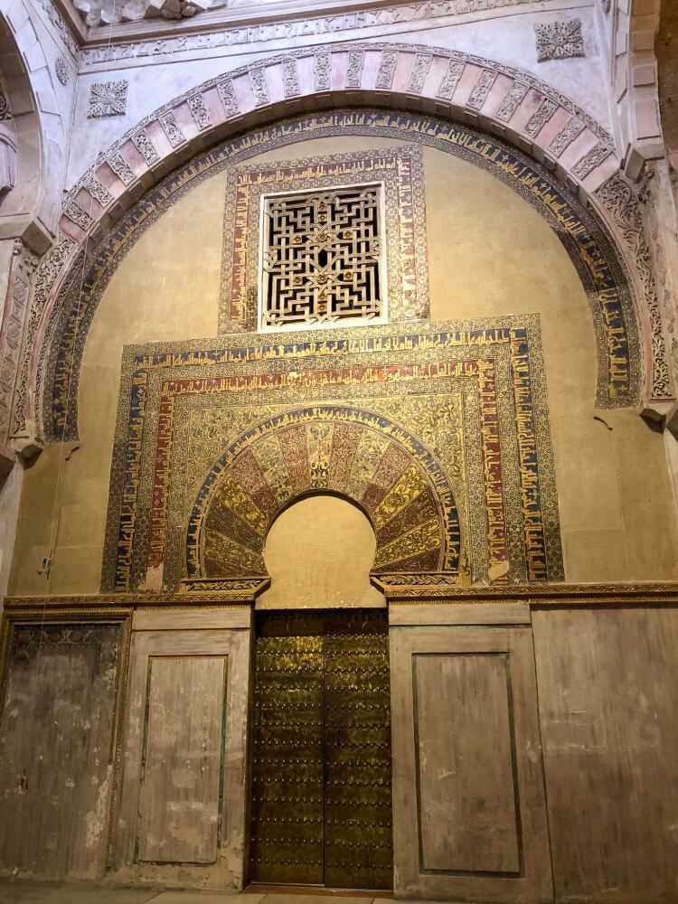 decorative door at Mezquita in Cordoba Spain