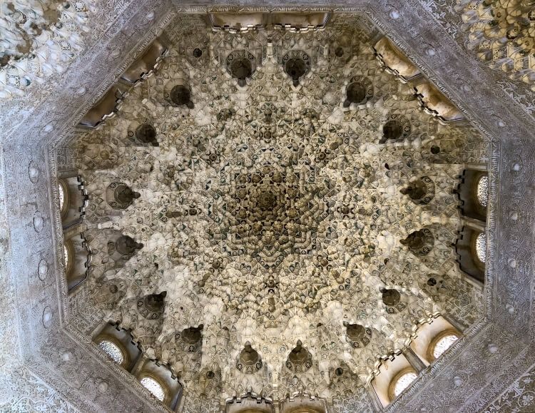 very detailed view of Alhambra ceiling