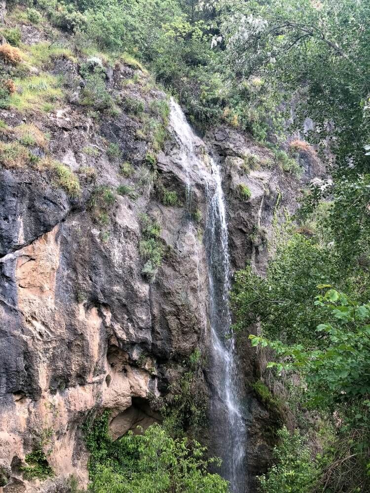 beautiful waterfall in Monachil on hiking trail