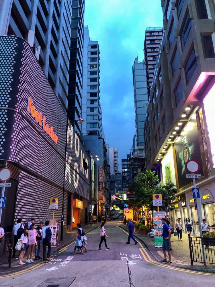 street signs in Tsim Sha Tsui in Hong Kong