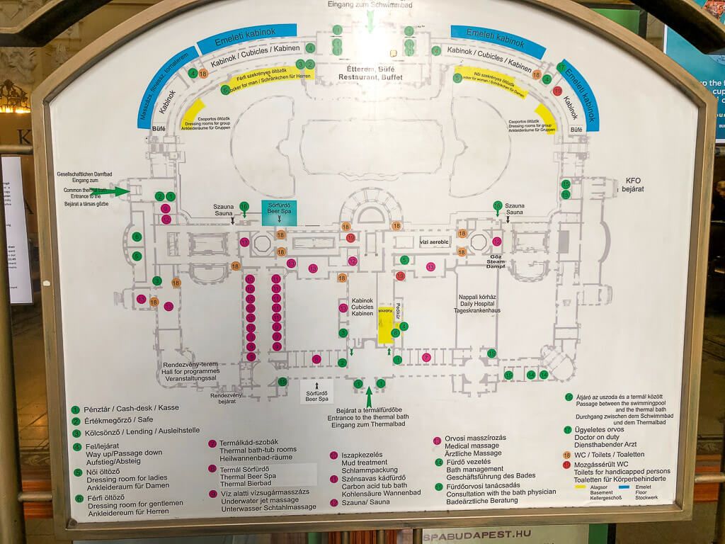 Map of szechenyi thermal baths