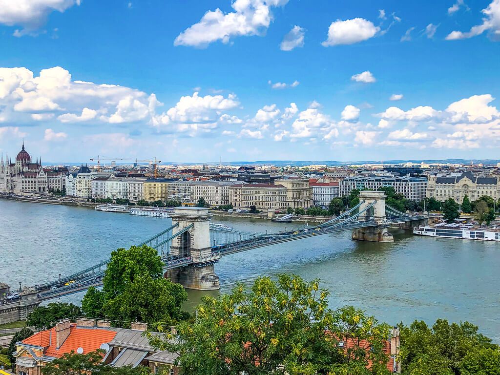 Szechenyi Chain Bridge over the Danube River