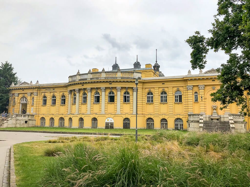 exterior view of szechenyi thermal baths budapest