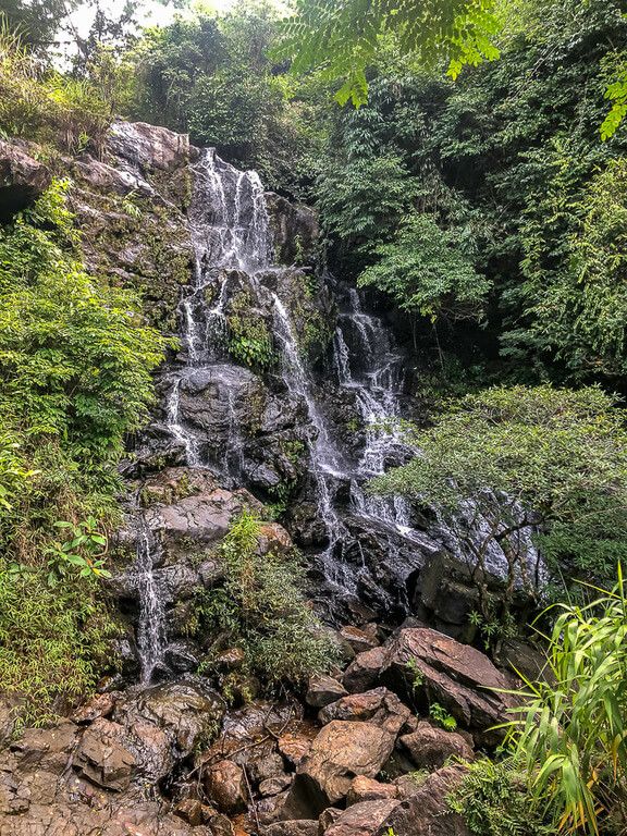 Gio waterfall cascading in botanic gardens Phong Nha