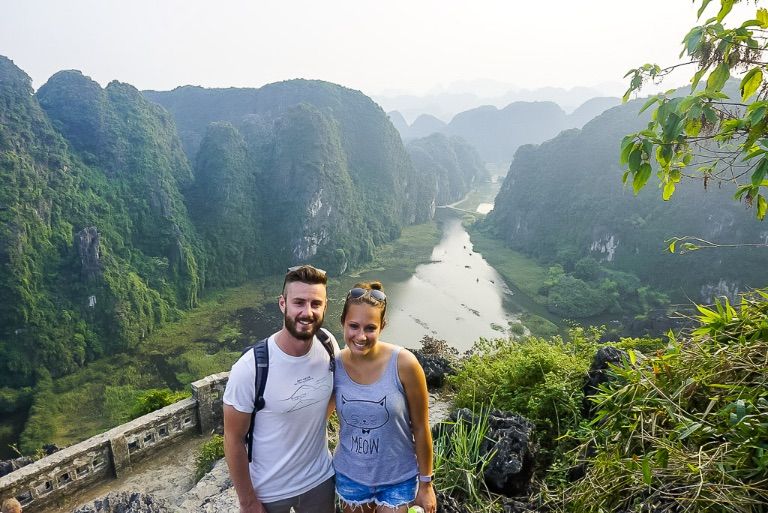 Mark and Kristen at mua cave viewpoint Ninh Binh itinerary