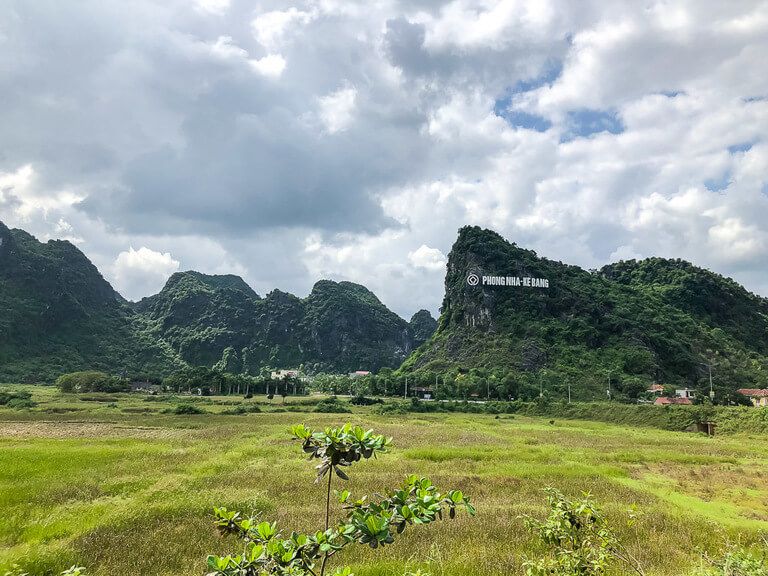 Phong Nha ke bang National Park sign on hill