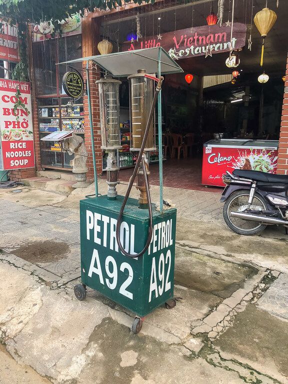 crude petrol pump in Phong Nha town