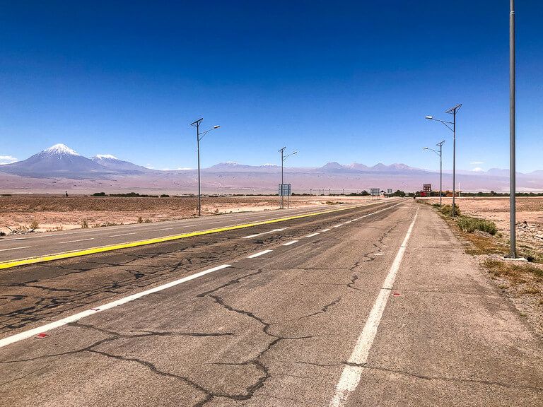 flat open road near San Pedro de atacama