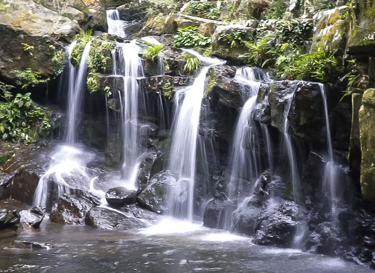 Waterfall with small pool for swimming in near Phong Nha