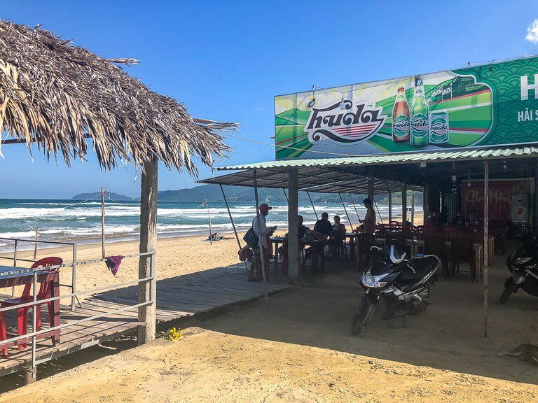Beachside restaurant near Hai Van Pass Vietnam