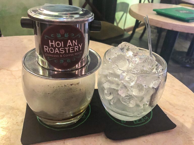 Delicious cup and ice of coffee from the Hoi An Roastery 