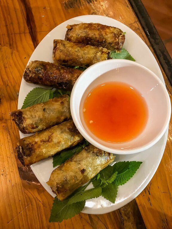 Spring Rolls and sauce cooking class Vietnam