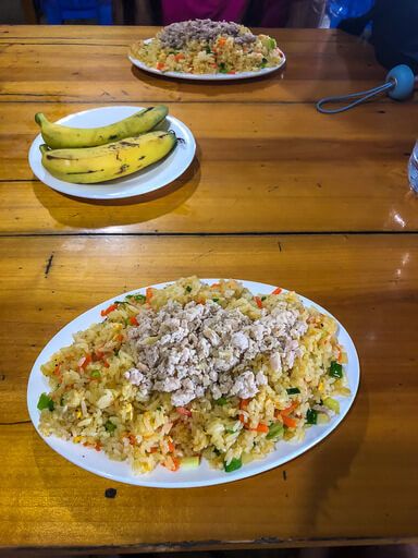 Rice and meat lunch on sapa trekking tour Vietnam