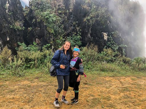 kristen with Hmong tour trekking guide Sapa vietnam