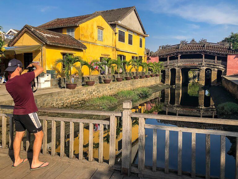 Hoi An early morning with no tourists at the Japanese bridge perfect for photography