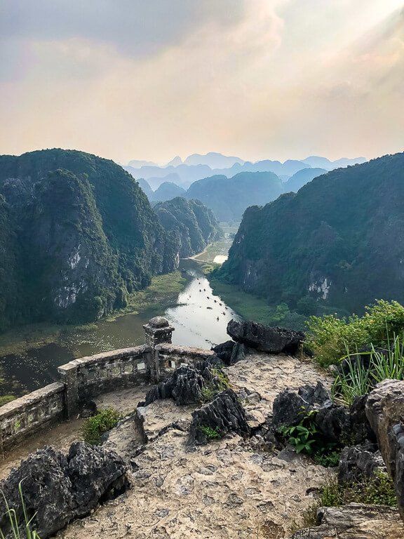 Awesome scenery at mud cave viewpoint Ninh Binh Vietnam