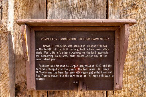 History of fruita barn plaque