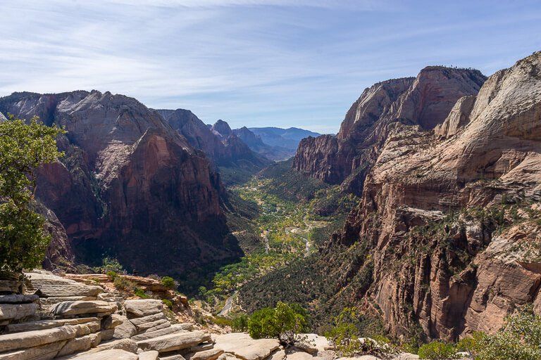 Zion valley from Angels Landing America the beautiful National Park Pass