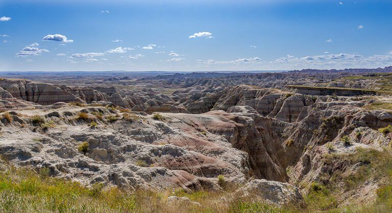 Awesome rocks formations at Badlands National Park stop on South Dakota road trip