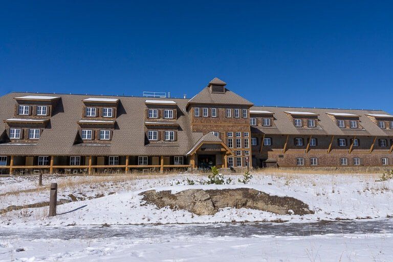 One of many accommodation blocks at canyon in central yellowstone national park