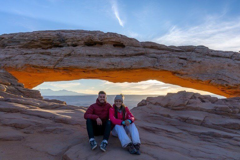 Mark and Kristen where are those Morgans at mesa arch for sunrise in Canyonlands national park Utah