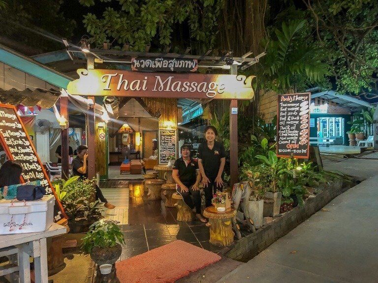 Thai massage parlor on walking street Koh Lipe excellent value massages