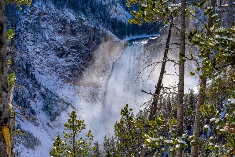Yellowstone lower falls close up daytime