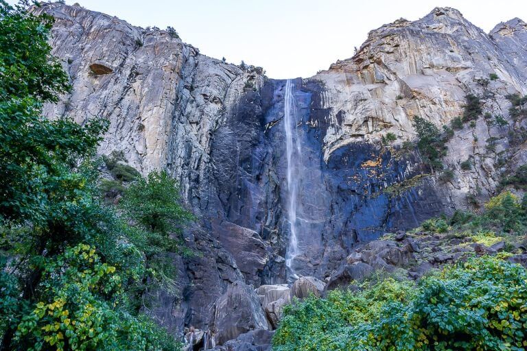 Very lightly running Bridalveil Fall in Yosemite national park California