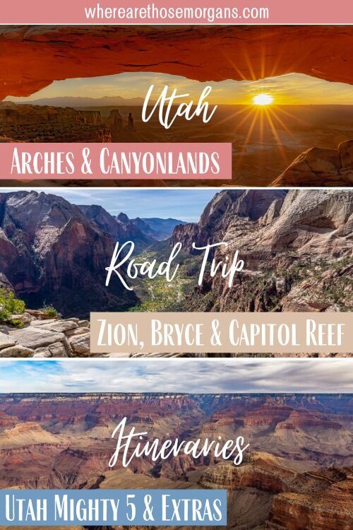 3 epic Utah Road trip itineraries arches Canyonlands Zion Bryce Canyon Capitol Reef mighty 5 horseshoe bend page Arizona grand canyon north rim