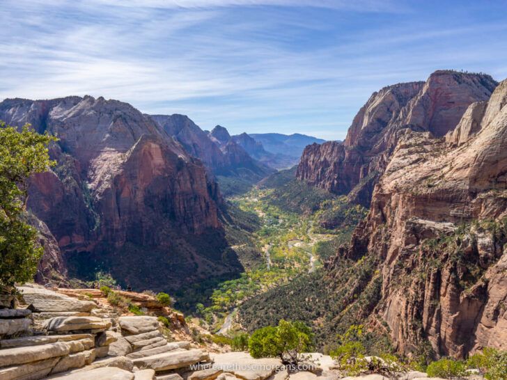 Canyon view from the summit of Angels Landing is one of the highlights on a Zion to Bryce Canyon road trip
