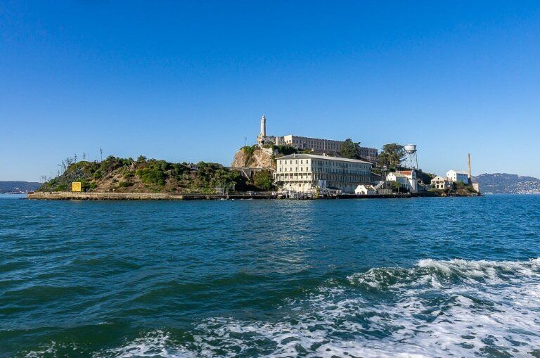 Alcatraz Island from the ferry in San Francisco bay
