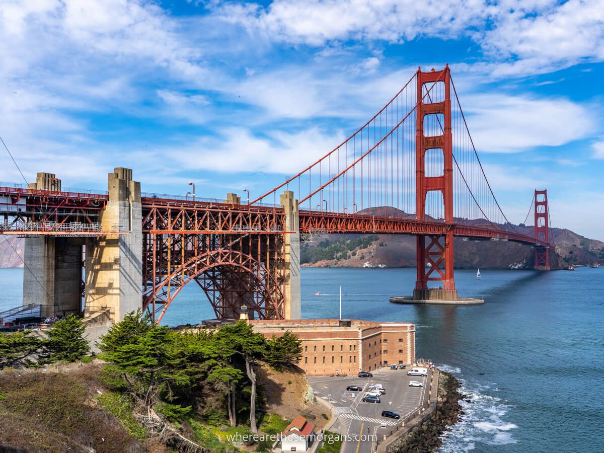 View of Golden Gate Bridge from Golden Gate Bridge Vista Point at