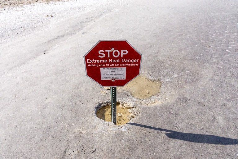 Stop extreme danger sign Badwater Basin