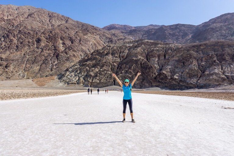 Kristen Badwater Basin Death Valley National Park California lowest point in north America