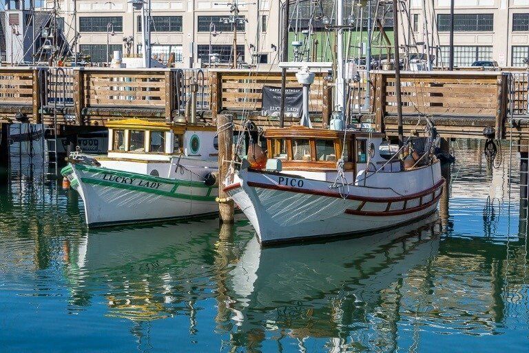 Boats in marina near fisherman's wharf in san Francisco bay