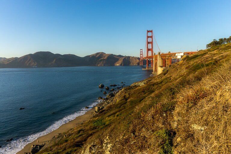 Golden gate bridge from Marshalls beach