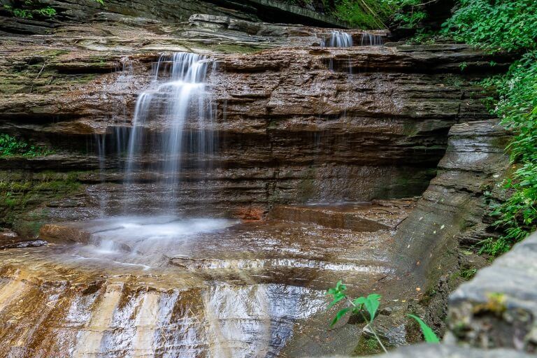 Wispy waterfall in a gorge near Ithaca ny