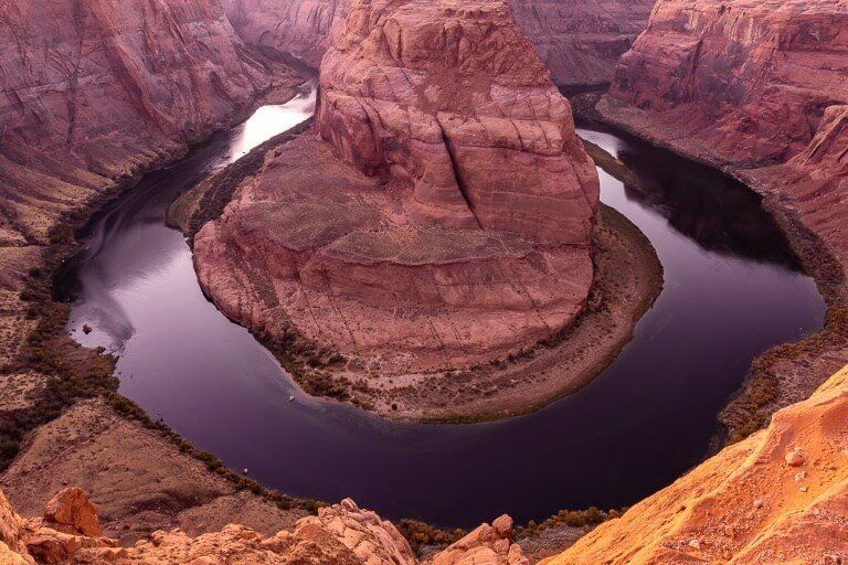 Spectacular curved Colorado River at Horseshoe Bend in Arizona