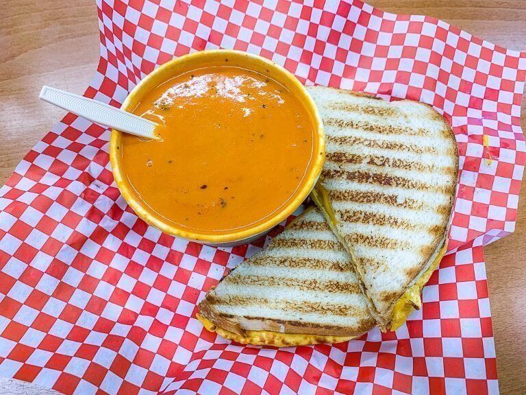 Soup and sandwich perfect lunch near Desert View Watchtower Arizona