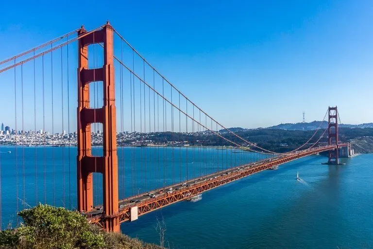 Photographing San Francisco's golden gate bridge is one of the best things to do on a pacific coast highway road trip driving from San Francisco to San Diego