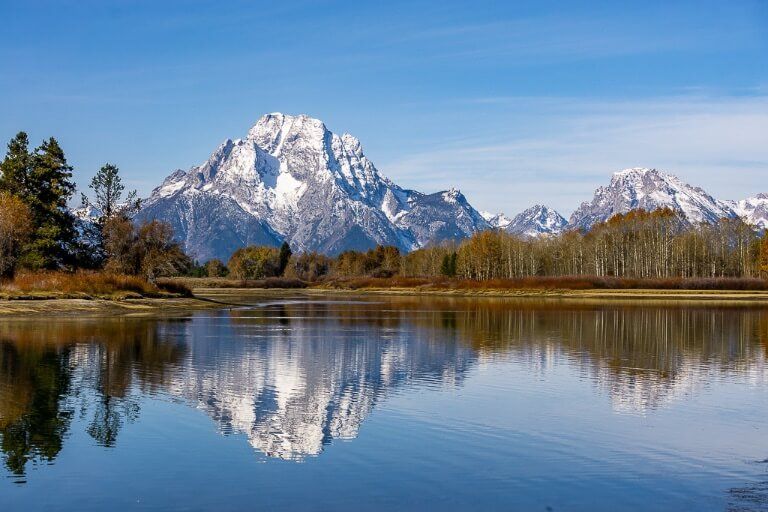 Oxbow bend reflection photography in the tetons