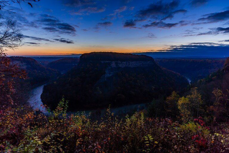 Sunrise photography great bend overlook letchworth state park new york