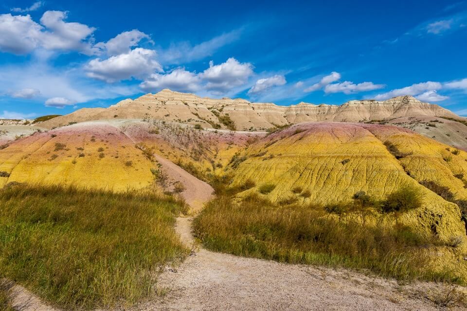 Yellow mounds is the most sought after picture of badlands national park in south dakota america stunning colors
