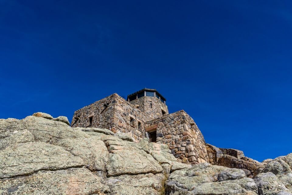 Harney watchtower at the summit of black elk peak in south dakota