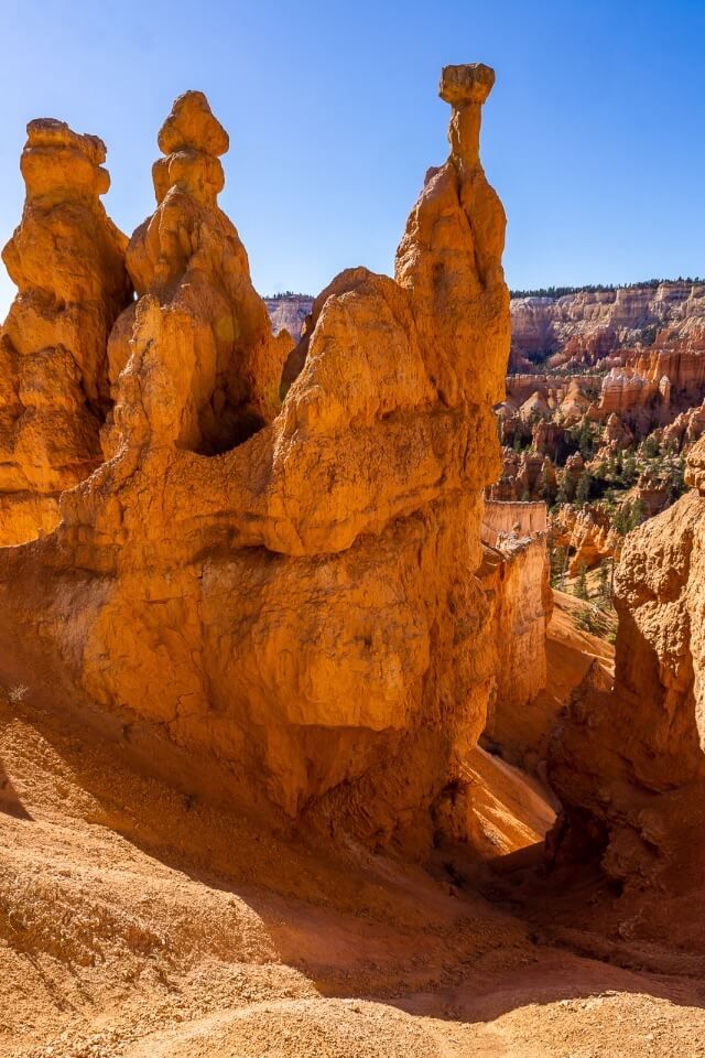 Hoodoos in bryce canyon national park utah are strange deep orange rock formations