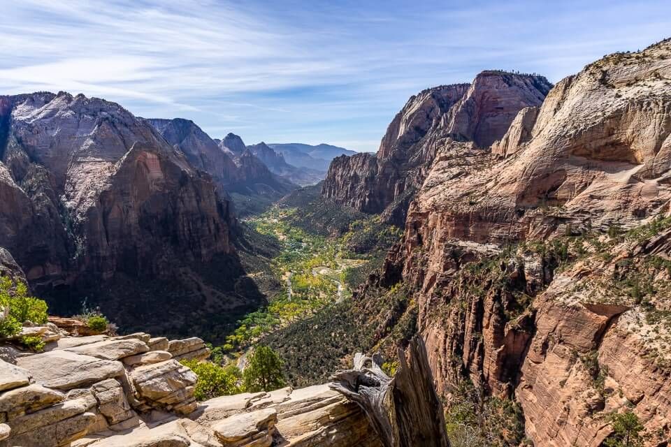 Incredible canyon view from angels landing summit zion national park utah