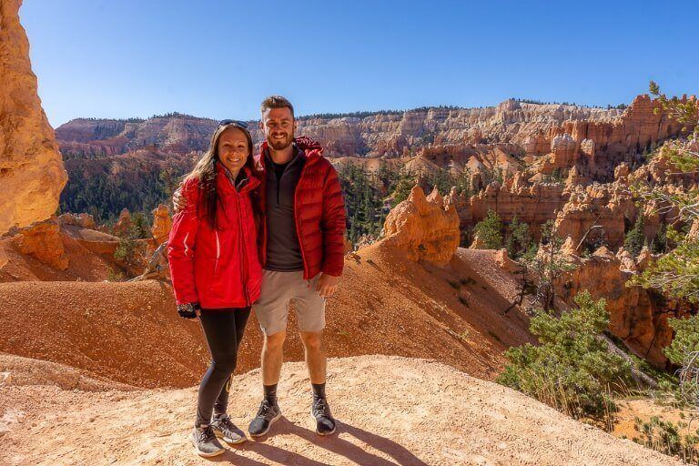 mark and kristen where are those morgans posing for photograph in bryce canyon national park but shadows make portraiture difficult