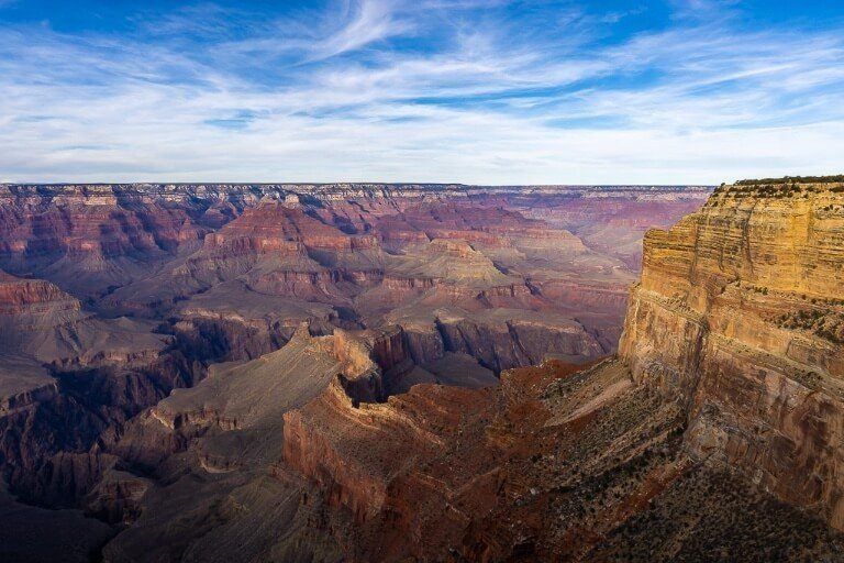 Great Mohave Wall and Grand Canyon late afternoon taken from Monument Creek Vista before sunrise